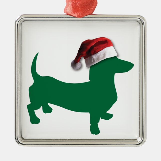 Ornamento De Metal Dachshances Natal (Frente)