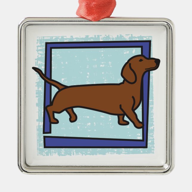 Ornamento De Metal Dachshund (Frente)