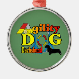 Ornamento De Metal Dachshund_Agilidade