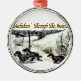 Ornamento De Metal Dachshund Christmas