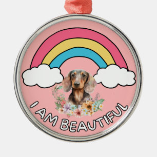 Ornamento De Metal Dachshund Eu Sou Bonita