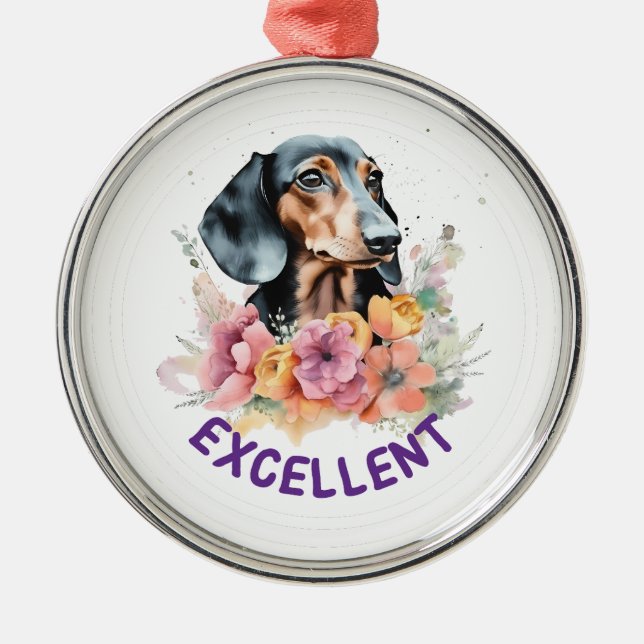 Ornamento De Metal Dachshund Excelente (Frente)