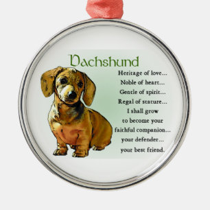 Ornamento De Metal Dachshund Heritage of Love