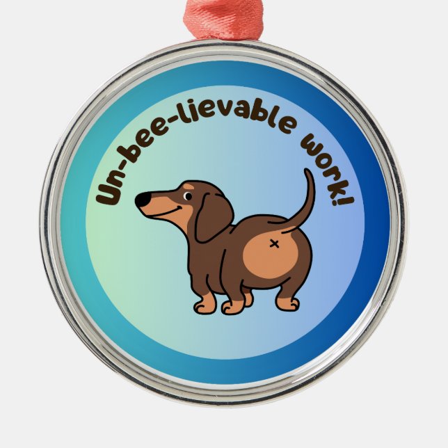 Ornamento De Metal Dachshund Trabalho Inacreditável (Frente)