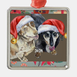 Ornamento De Metal Dachsund Natal 2024