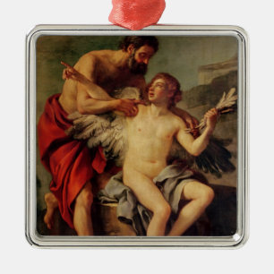 Ornamento De Metal Daedalus que une as asas de Ícaro, c.1754