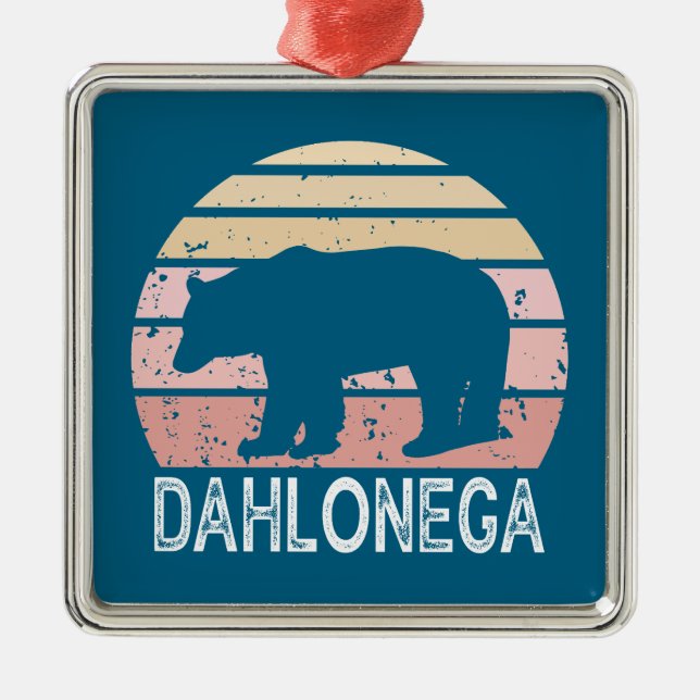 Ornamento De Metal Dahlonega Georgia Retro Bear (Frente)