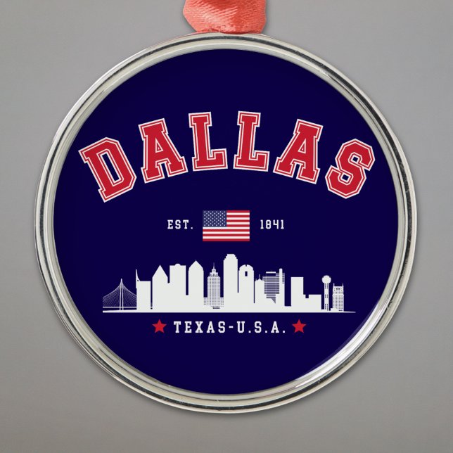 Ornamento De Metal Dallas Skyline Heritage (Criador carregado)