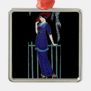 Ornamento De Metal Dama elegante da moda parisiense dos anos 1920
