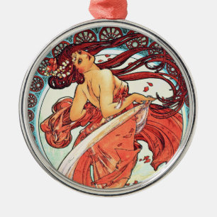 Ornamento De Metal Dança - arte Nouveau do vintage por Mucha