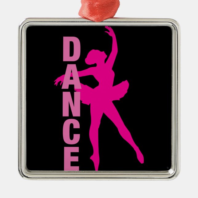 Ornamento De Metal Dança Ballerina Rosa Quente (Frente)