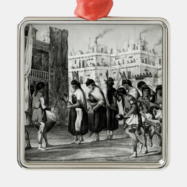 Ornamento De Metal Dança do búfalo em Povoado indígeno de Zuni (Frente)