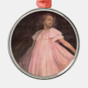 Ornamento De Metal Dançarina em um Vestido Rosa