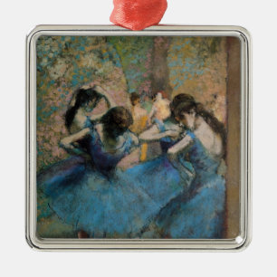 Ornamento De Metal Dançarinos de Edgar Degas   no azul, 1890