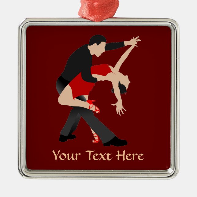 Ornamento De Metal Dançarinos do tango (personalizados) (Frente)
