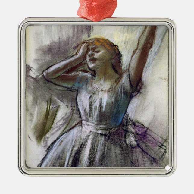 Ornamento De Metal Dancer Stretching de Degas (Frente)
