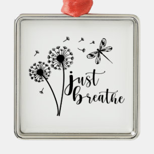 Ornamento De Metal Dandelion Dragonfly Respira