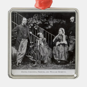 Ornamento De Metal Dante, Christina, Frances e William Rossetti