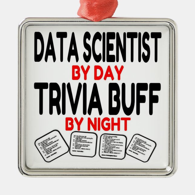 Ornamento De Metal Data Scientist ama Trivia (Frente)