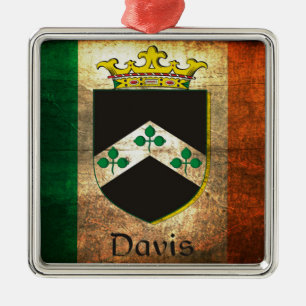 Ornamento De Metal Davis Crest Irish Flag