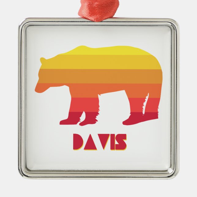 Ornamento De Metal Davis West Virginia Rainbow Bear (Frente)