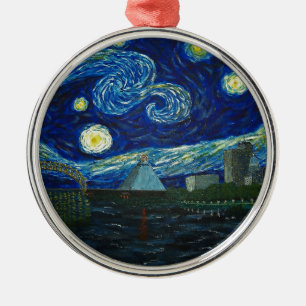 Ornamento De Metal De "noite estrelado Memphis" por Jack Lepper