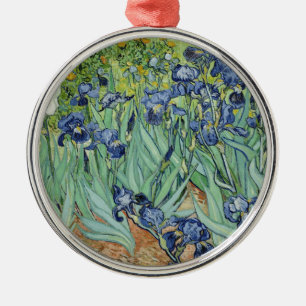 Ornamento De Metal De Van Gogh vida ainda: Vaso com íris