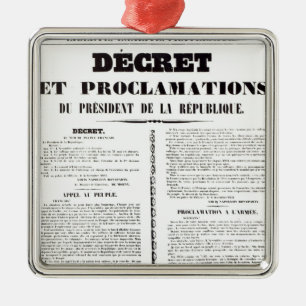 Ornamento De Metal Decreto & proclamação por Napoleon Bonaparte