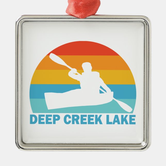 Ornamento De Metal Deep Creek Lake Maryland Kayak (Frente)