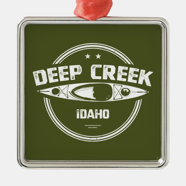 Ornamento De Metal Deep Creek Wild E Scenic River Idaho Kayaking (Frente)