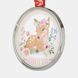 Ornamento De Metal Deers Lovely Day Outdoor Entre Belas Flores
