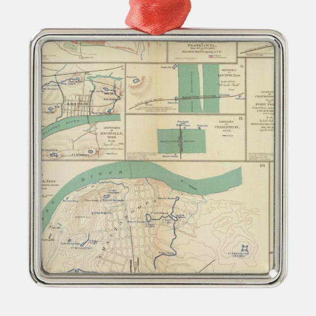 Ornamento De Metal Defesas Chattanooga (Frente)