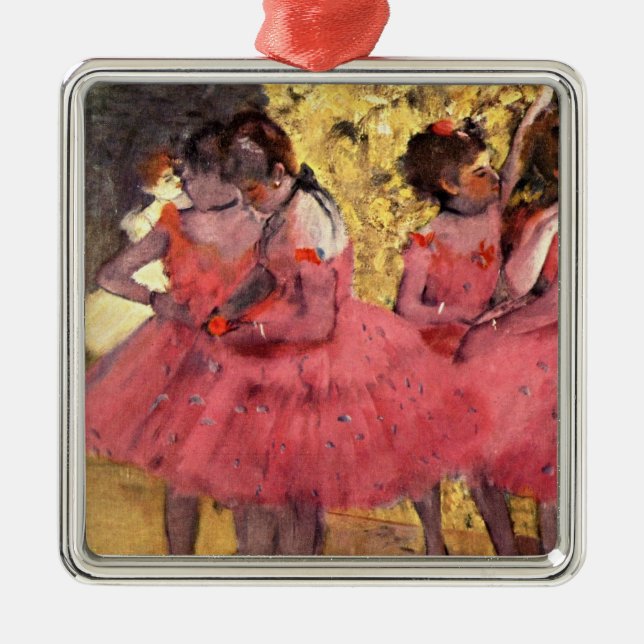 Ornamento De Metal Degas - Os Dançarinos Rosa (Frente)