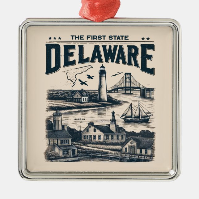Ornamento De Metal Delaware (Frente)