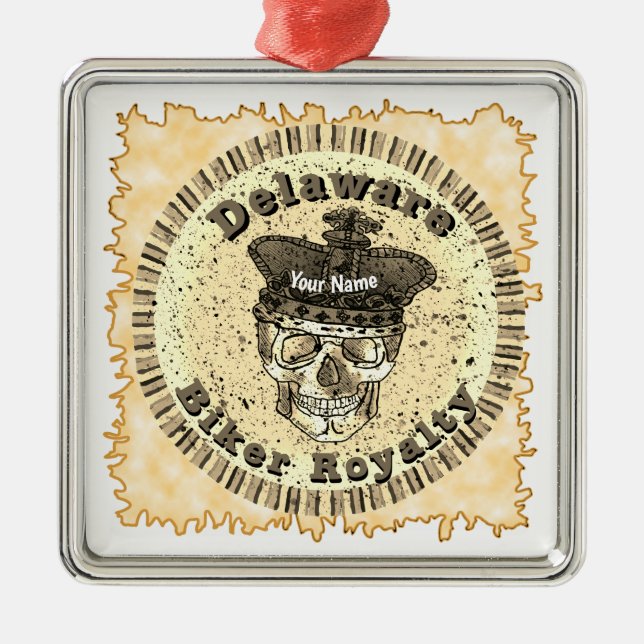 Ornamento De Metal Delaware Biker  (Frente)