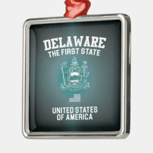 Ornamento De Metal Delaware O Primeiro Estado