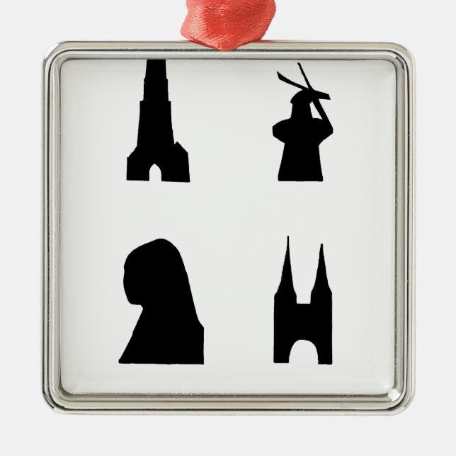 Ornamento De Metal Delft dark silhouette (Frente)