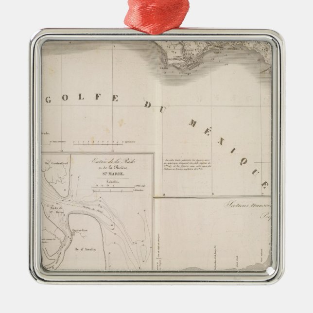 Ornamento De Metal Delta do canal de Mississippi (Frente)