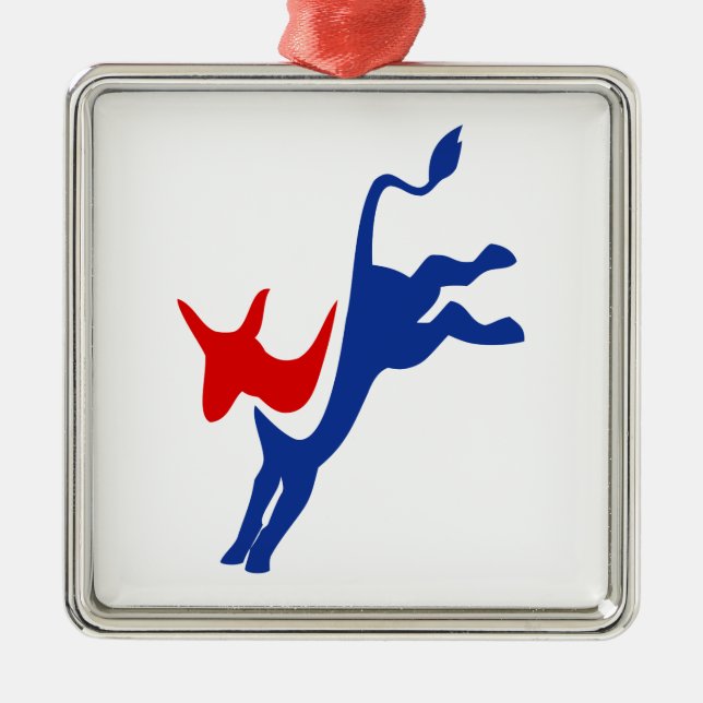 Ornamento De Metal Democrat Donkey (Frente)