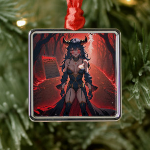 Ornamento De Metal Demonessa com Contato em Encruzilhada, Anime Demon