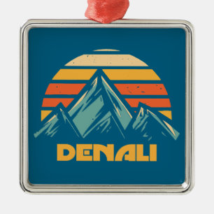 Ornamento De Metal Denali Alaska Retro Turquesa