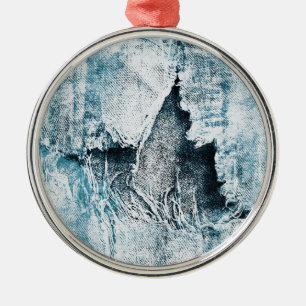 Ornamento De Metal denim desgastado
