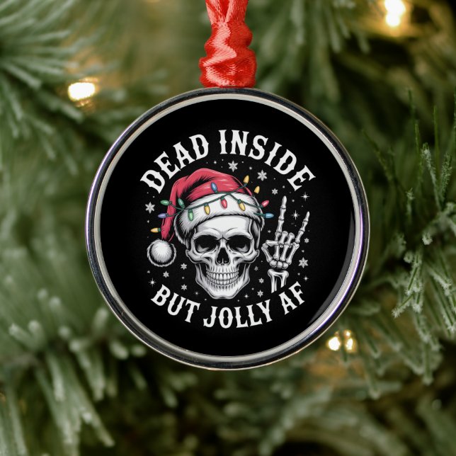 Ornamento De Metal Dentro morto Mas Jolly AF Espírito De Esqueleto De (Árvore)