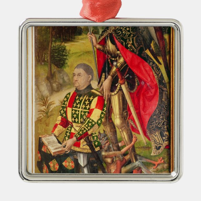 Ornamento De Metal Descrevendo o doador de altarpiece, Michel de (Frente)