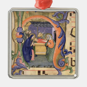 Ornamento De Metal Descrição da inicial "H" da Senhora 571 f.6r