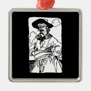 Ornamento De Metal Desenho de Piratas Antigos de um Capitão por Howar