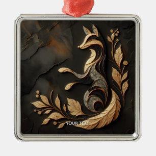 Ornamento De Metal Desenho de Raposa Elegante Fantasia
