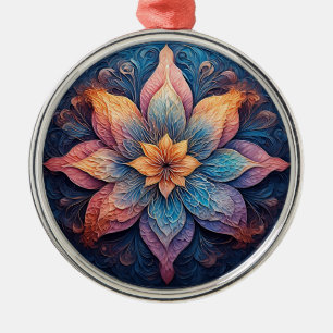 Ornamento De Metal Desenho Floral de Mandala Colorido