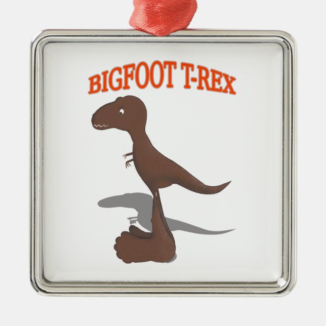 Ornamento De Metal Desenho T-Rex Bigfoot (Frente)