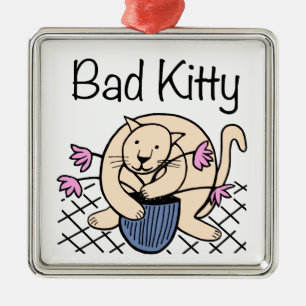 Ornamento De Metal Desenhos animados impertinentes do gato
